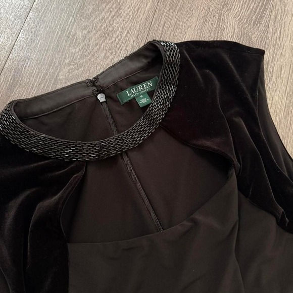 Black Velvet Cutout Maxi Dress - Picture 9 of 9